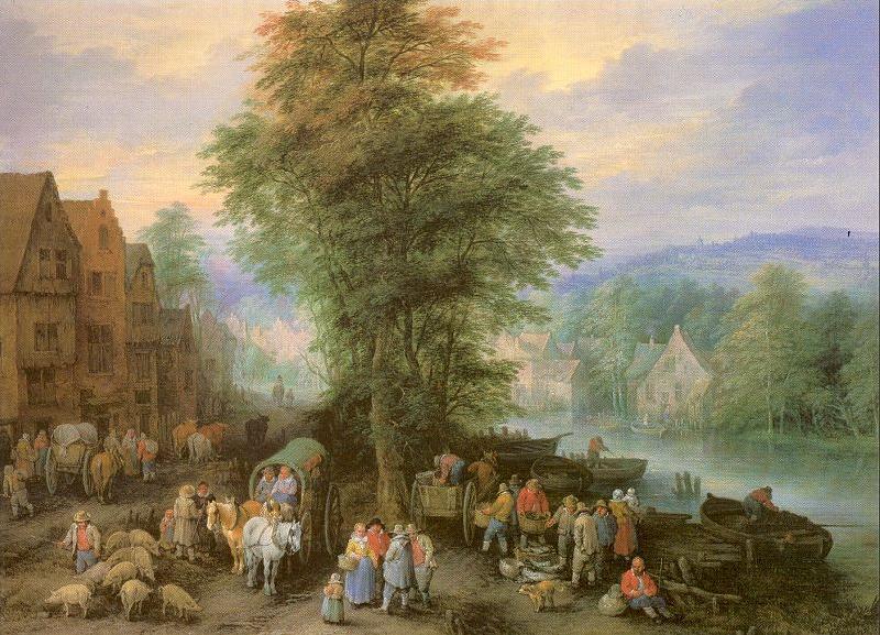 Michau, Theobald Peasants at the Market Germany oil painting art